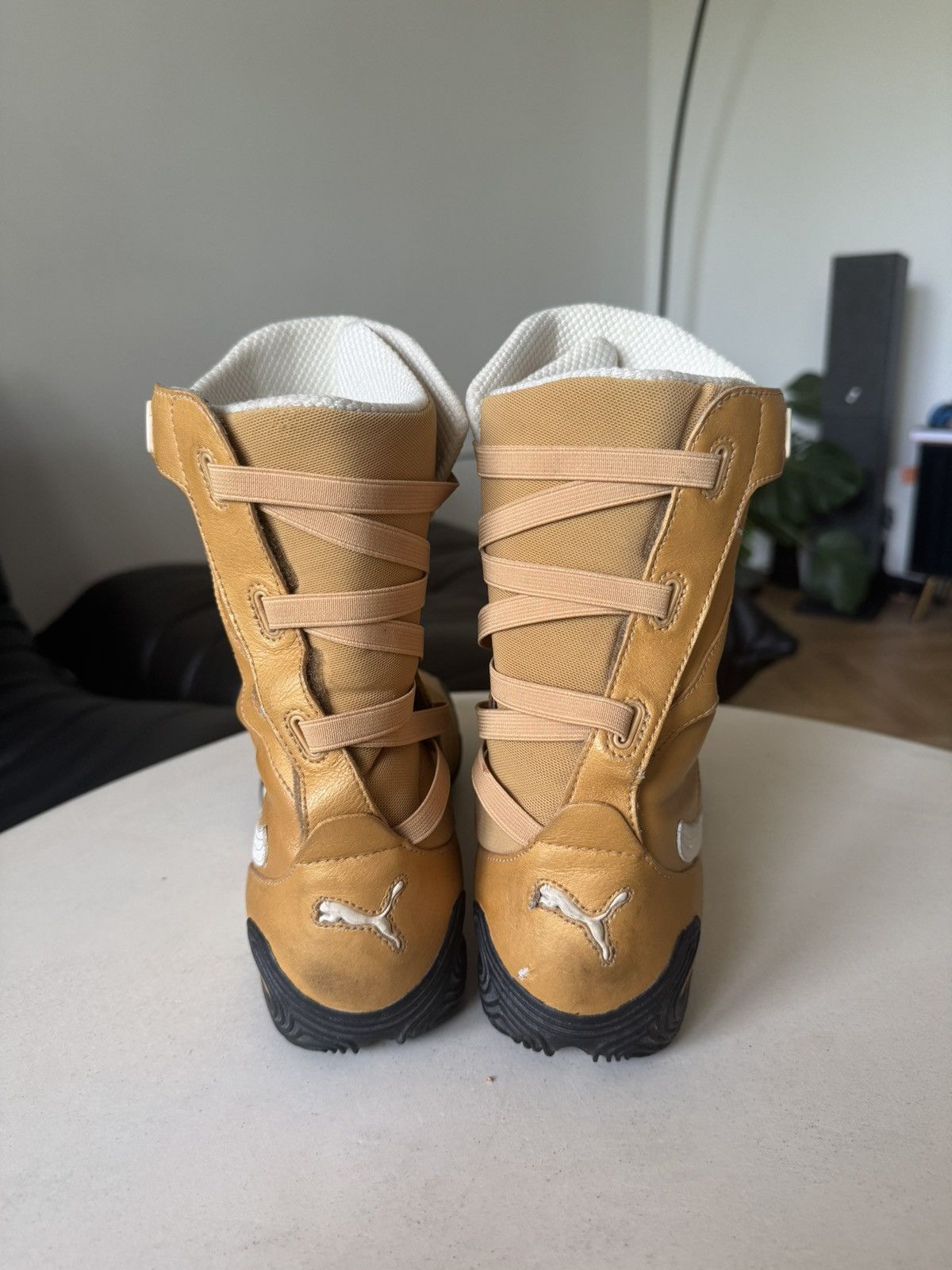 Puma Vintage Y2k Puma Leather High Boots Avant Garde Wrestling Size US 10.5 / EU 43-44 - 4 Thumbnail