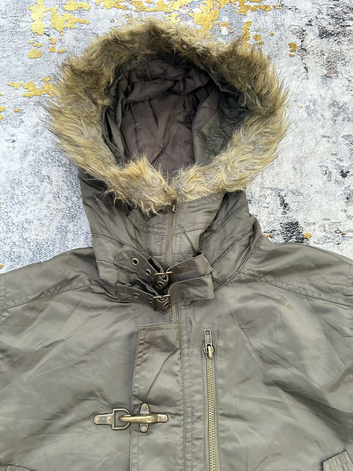 Japanese Brand WINTER SESSION IFSIX LGB STYLE BONDAGE DOWN FUR JACKET Size US L / EU 52-54 / 3 - 4 Thumbnail