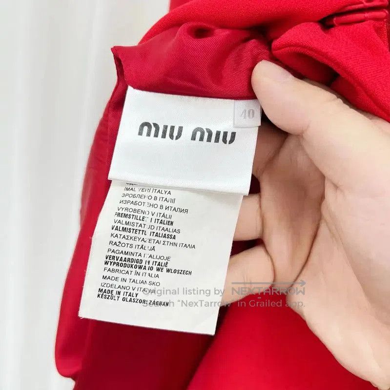 Miu Miu Miu Miu Red Wool Embroidered Long Coat . Size L / US 10 / IT 46 - 6 Thumbnail