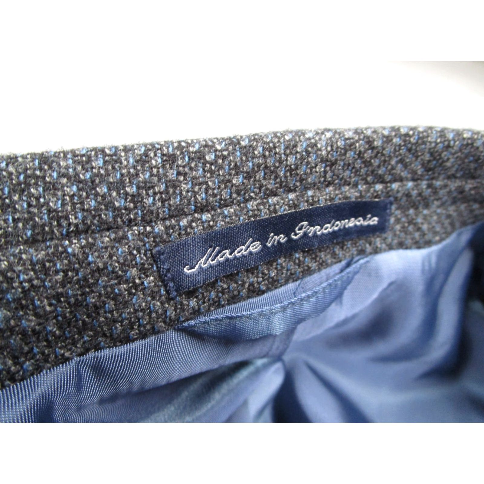Hart Schaffner Marx Hart Schaffner Marx Blue Tweed Jacket Men 42 Regular Geometric 10 Pocket Sport Coat Wool Blazer Size 44R - 5 Thumbnail