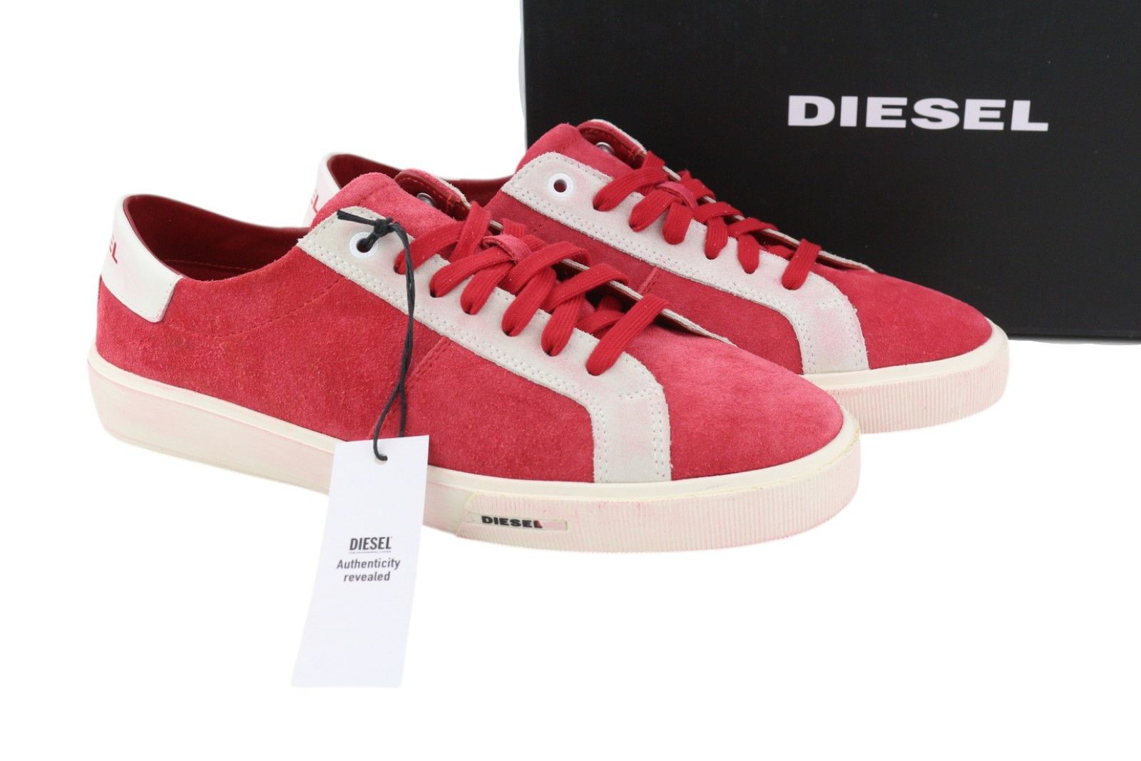 Diesel S-MYDORI LC EU43 Red Suede Leather 41536 Size US 10 / EU 43 - 1 Thumbnail