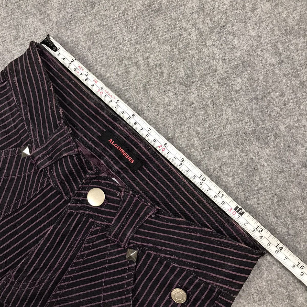 Japanese Brand ALGONQUINS PUNK JAPAN TROUSERS STRIPED DESIGN PANTS Size US 27 - 16 Thumbnail