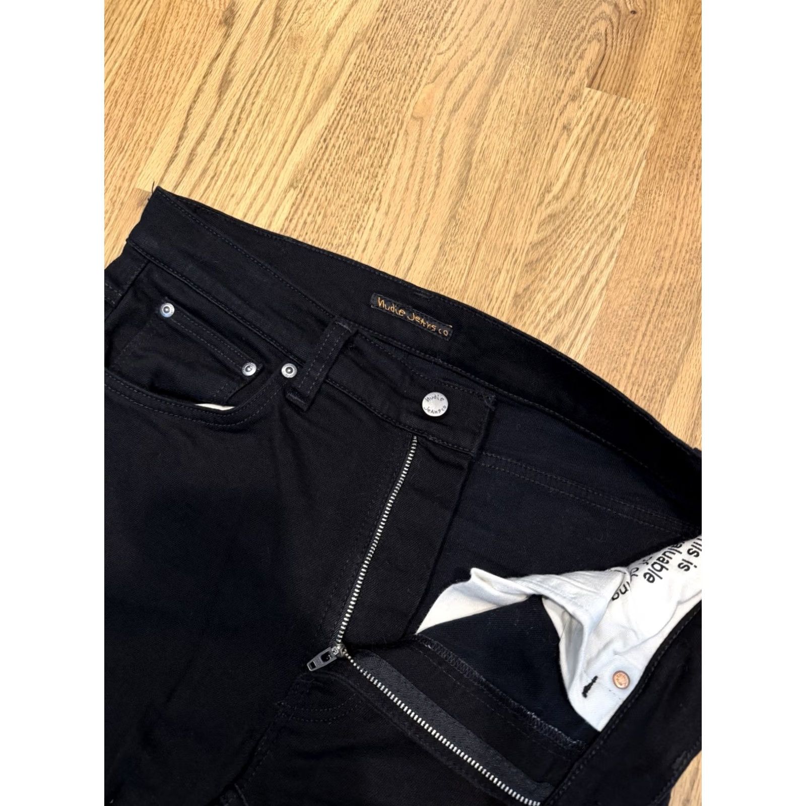 Nudie Jeans Nudie Jeans Lean Dean Dry Everblack Pants Men’s 34x34 Slim Denim Jeans 5-Pocket Black Cotton Spandex Hemmed 26 Inseam Size US 34 / EU 50 - 6 Thumbnail