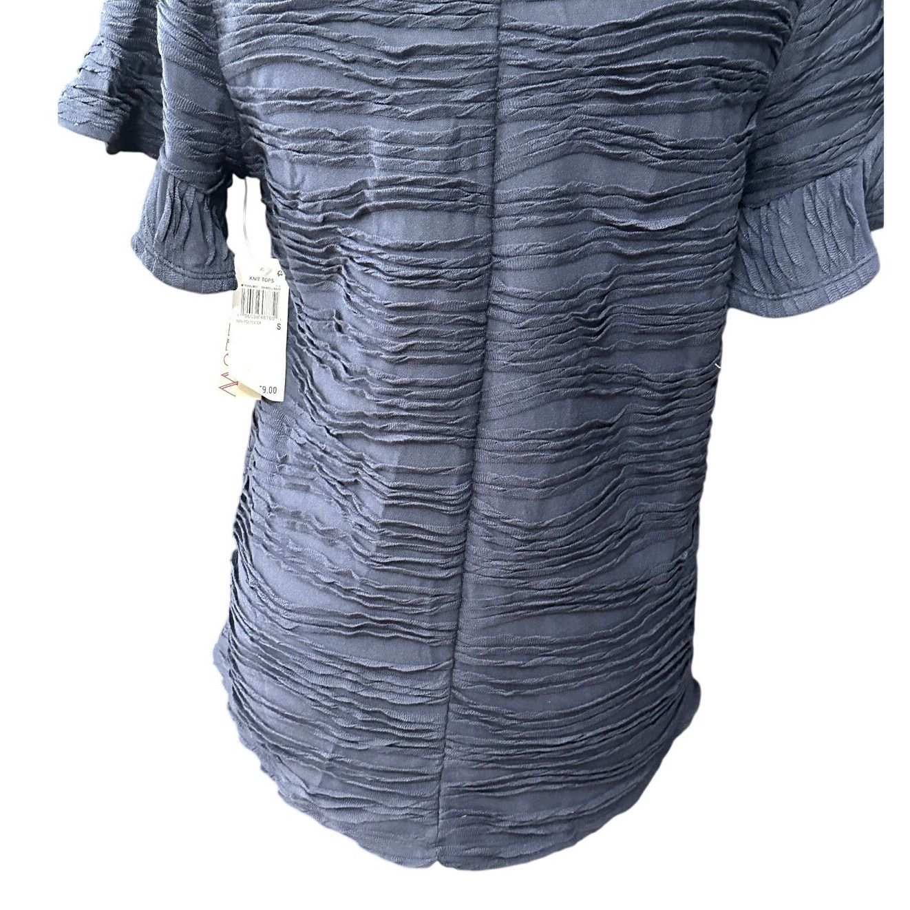 Other Willow Drive Textured Blouse Short Flutter Sleeves Blue S Size S / US 4 / IT 40 - 7 Thumbnail
