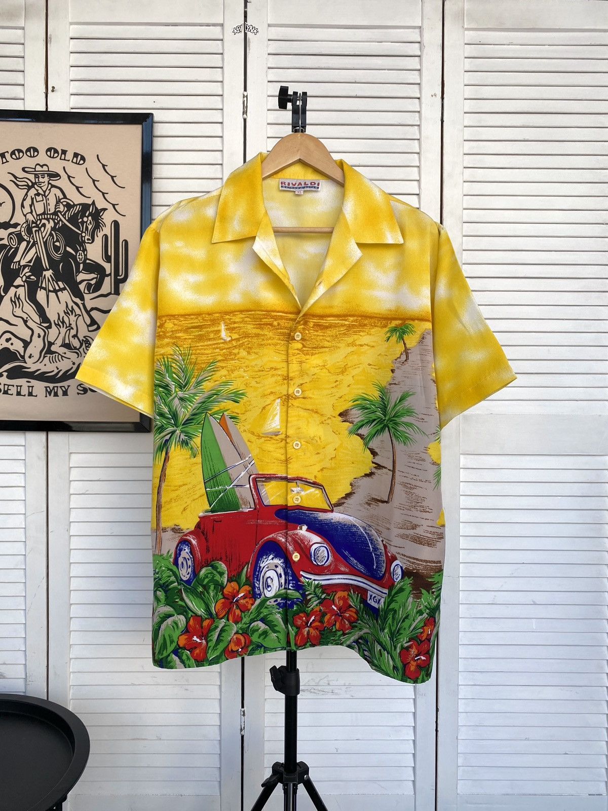 Vintage Vintage Rivaldi Hawaiian Shirt Surf Car Beach Aloha Sunset Size US XL / EU 56 / 4 - 1 Thumbnail