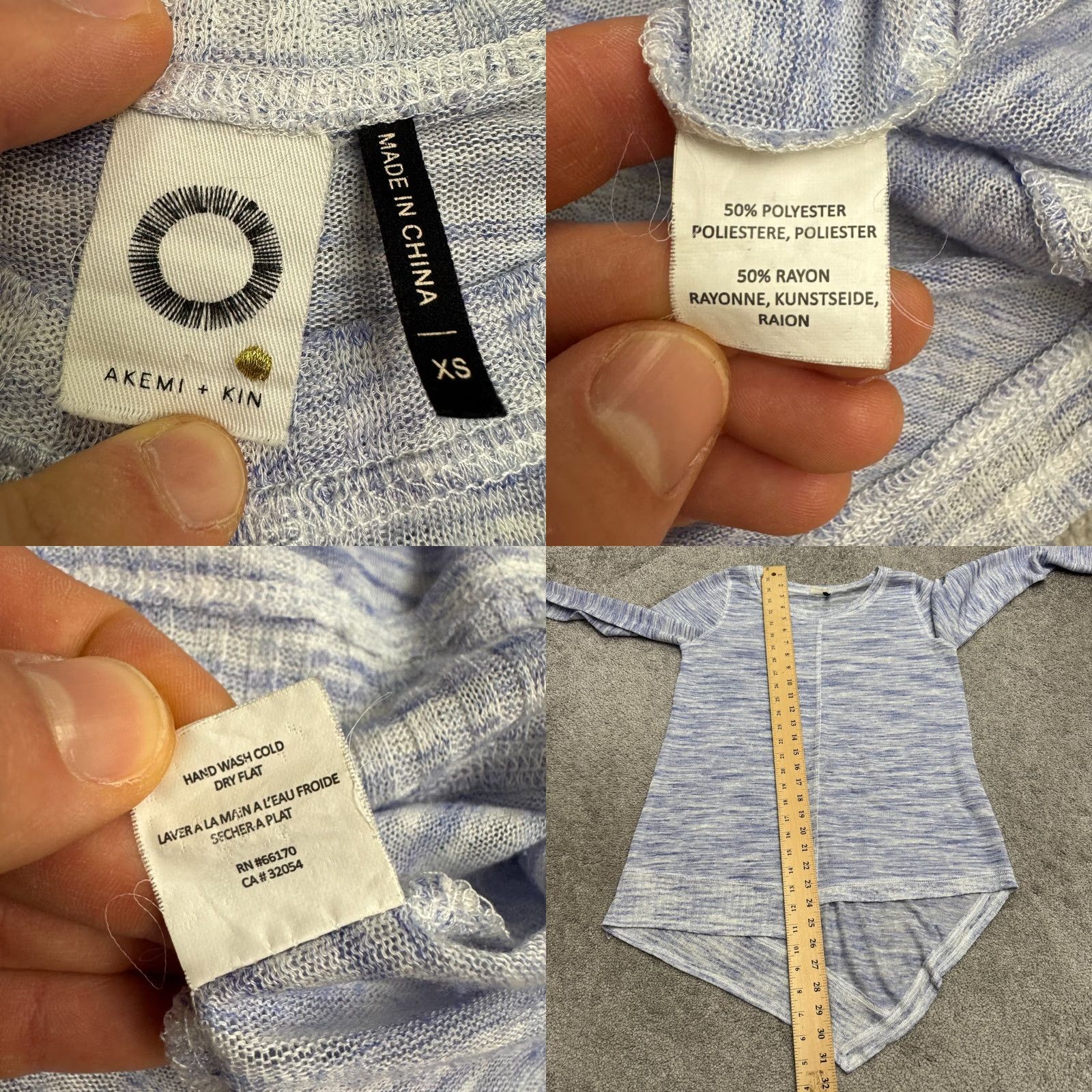 Anthropologie Anthropologie Akemi + Kin Sweater Women XS Blue White Knit Pullover Casual Long Sleeve Size XS / US 0-2 / IT 36-38 - 8 Thumbnail