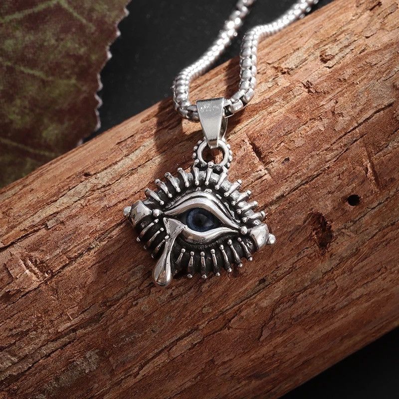 Jewelry Retro Machine Devil Eye Blue All-Seeing Eye Necklace Size ONE SIZE - 1 Thumbnail