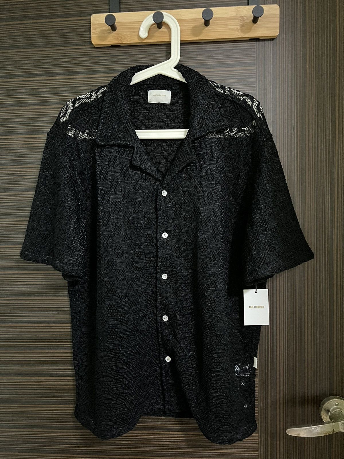 image of Aime Leon Dore Short Sleeve Rico Shirt in Black, Men's (Size Medium)