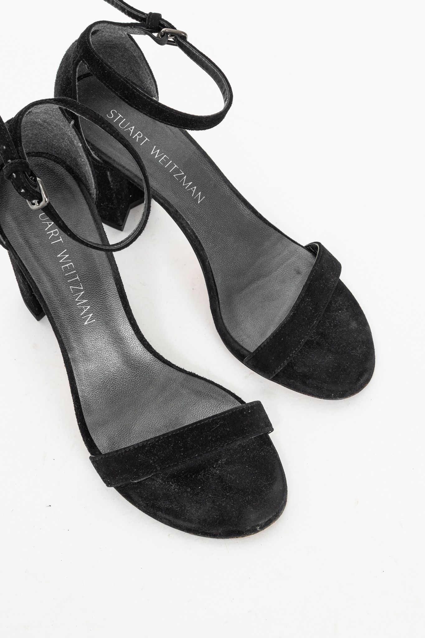 Stuart Weitzman Stuart Weitzman NearlyNude Black Suede Ankle-Strap Sandals Size US 6 / IT 36 - 5 Thumbnail