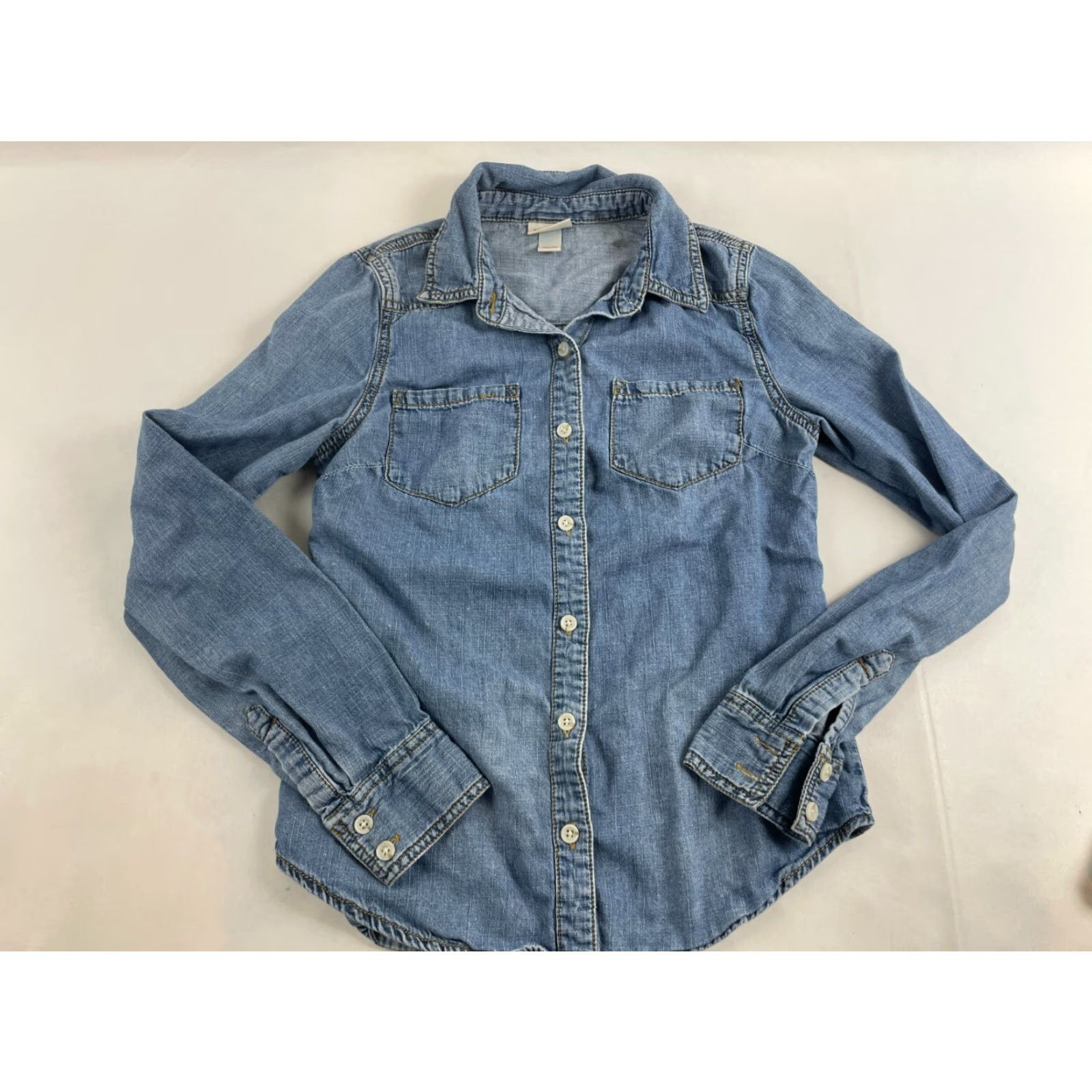 Mossimo Mossimo Jacket Shirt Women's XS Blue Denim Button Up Long Sleeve Pockets Size XS / US 0-2 / IT 36-38 - 2 Thumbnail