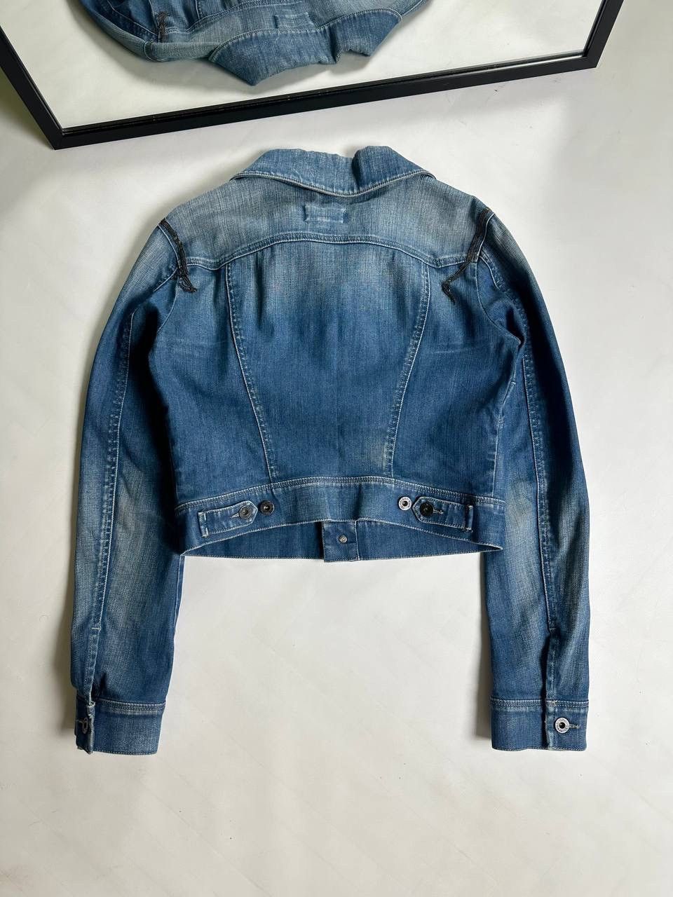 Diesel Vintage 00s Diesel Washed Cropped Denim Jacket Size M / US 6-8 / IT 42-44 - 8 Thumbnail