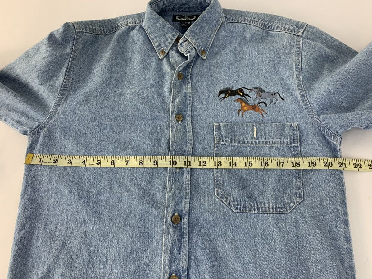 Japanese Brand TR Three Rivers Stampede Running Horse Chambray Longsleeve Size US M / EU 48-50 / 2 - 10 Thumbnail