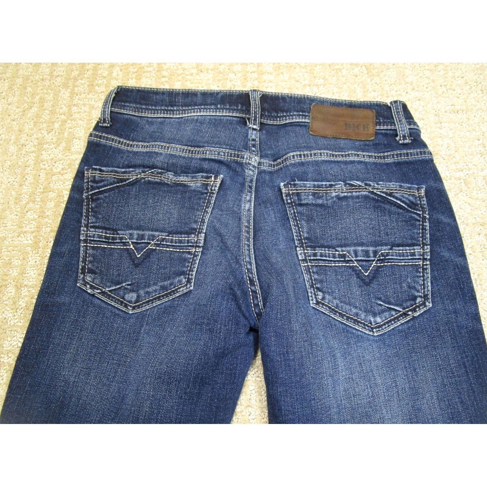 Vintage BKE Alec Jeans Men 29 Blue Buckle Skinny Denim Dark Wash 5-Pocket Hipster Preppy 90s Style Mens Size US 29 - 3 Thumbnail