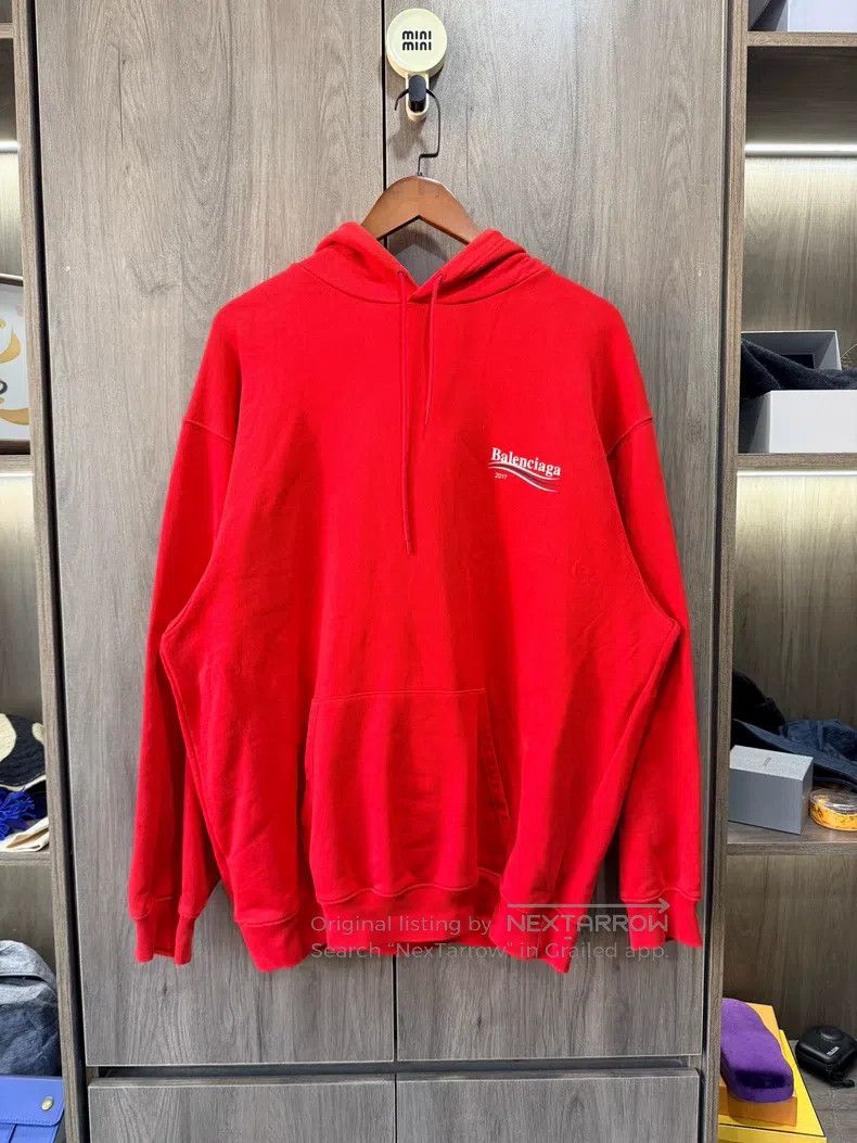 Balenciaga Balenciaga Red Coke Logo Hoodie Size US XL / EU 56 / 4 - 1 Thumbnail