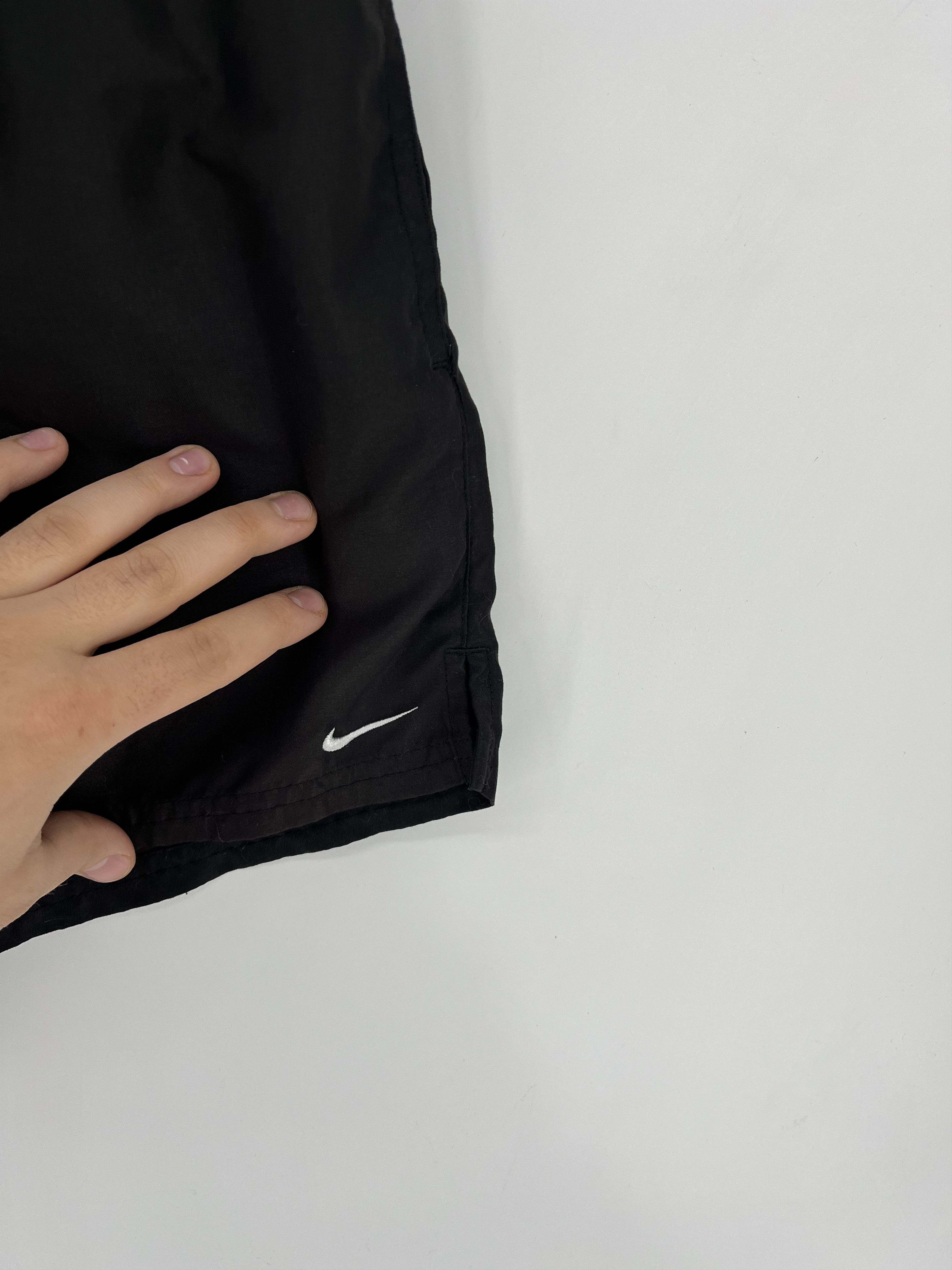 Nike 90s Vintage Nike Black Nylon Mini Swoosh Shorts Travis Style Size US 30 / EU 46 - 4 Thumbnail
