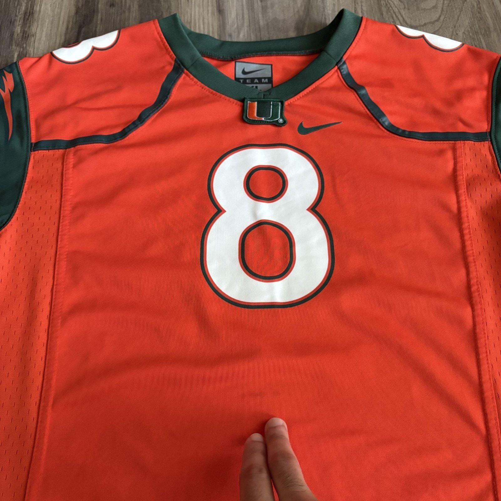 Nike Authentic 2014 Nike Miami Hurricanes Jersey Size M Size US M / EU 48-50 / 2 - 3 Thumbnail