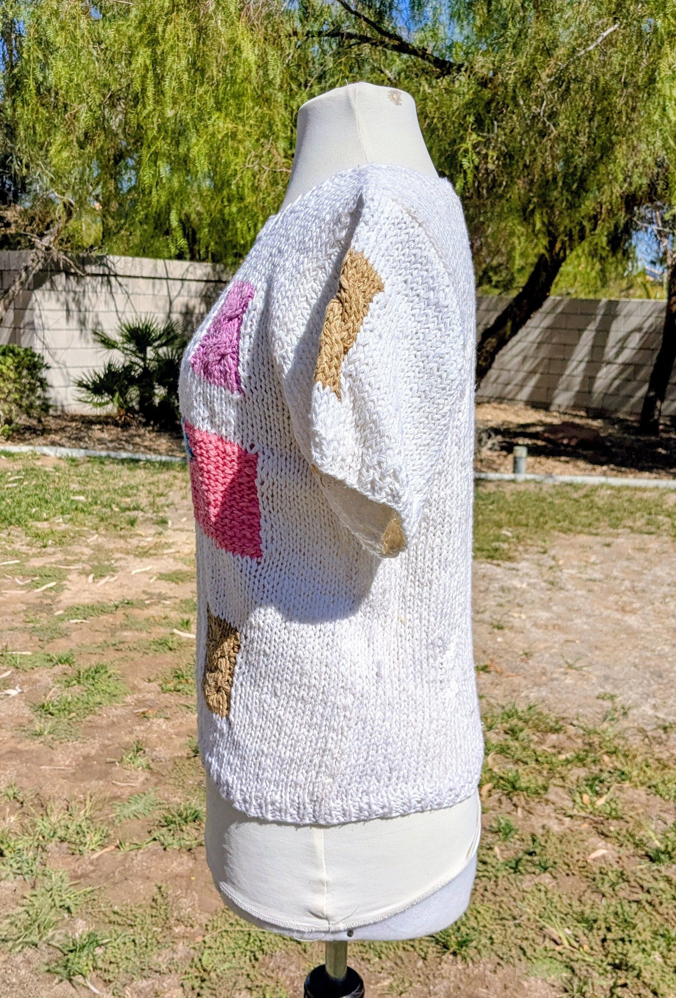 Other 1980s The Eagle's Eye Petite Knit Geometric Shapes Sweater Size S / US 4 / IT 40 - 3 Thumbnail