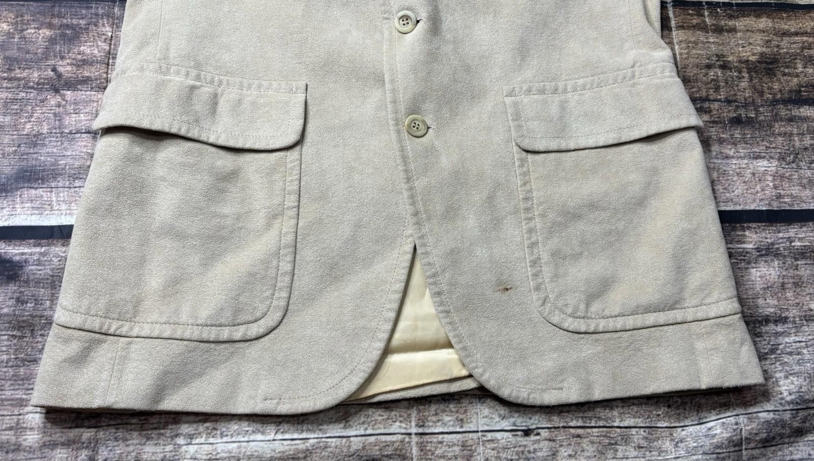 Other 80s Kingsridge Imperial Suede Blazer Jacket Men's 40R Beige Size 40R - 4 Thumbnail
