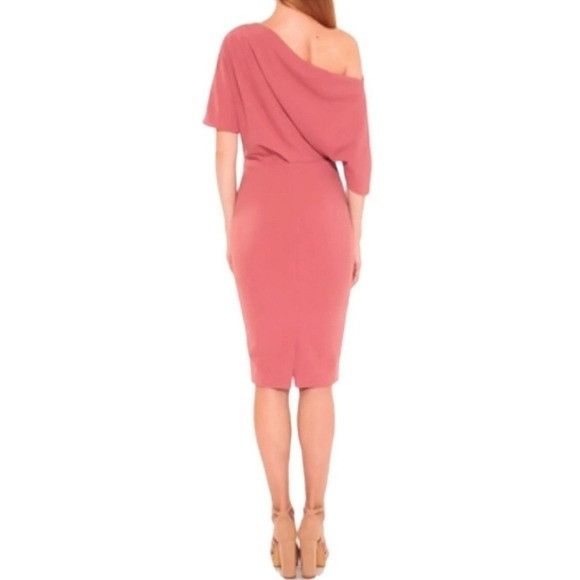 Other Alexia Admor Dress Drapey Shoulder Medium Dusty Rose Drapey Size M / US 6-8 / IT 42-44 - 2 Thumbnail