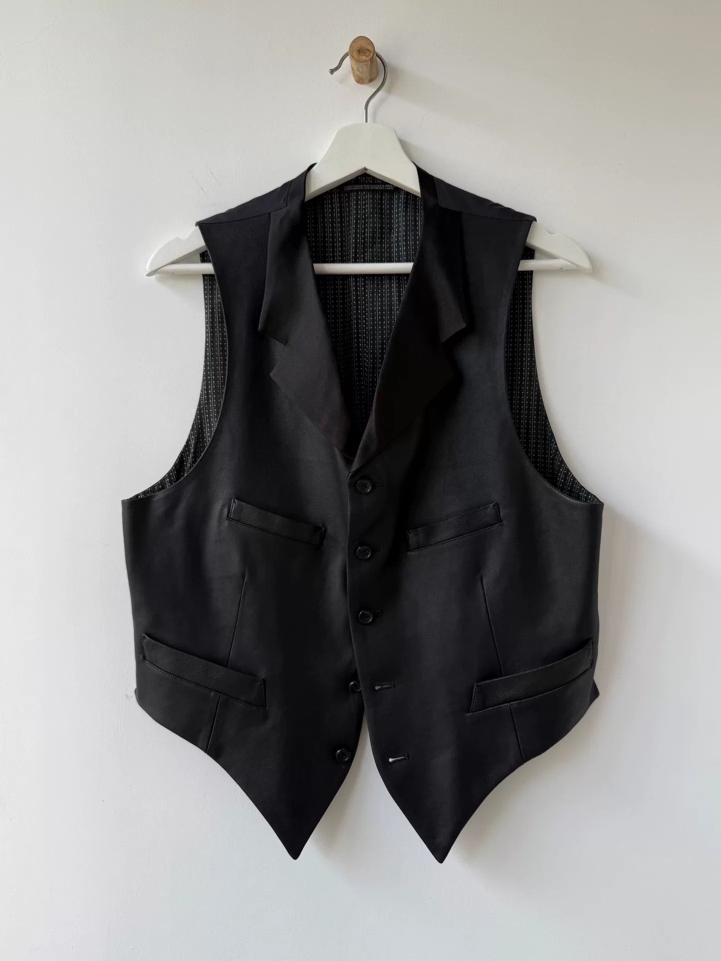 Yohji Yamamoto Yohji Yamamoto Black Leather Vest Size US M / EU 48-50 / 2 - 1 Thumbnail