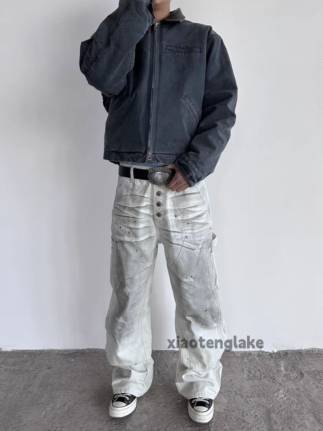 Jean xtl vintage wide Leg loose baggy carpenter Stain jeans Size US 36 / EU 52 - 8 Thumbnail