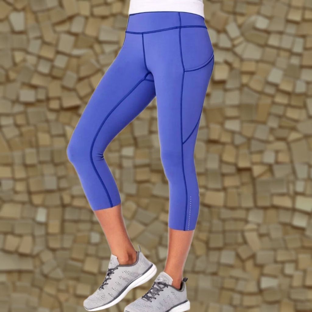 Lululemon Lululemon Fast & Free Leggings Cropped 19" Nulux Blue Size 6 Women's Athletic Skinny Size 28" / US 6 / IT 42 - 1 Thumbnail