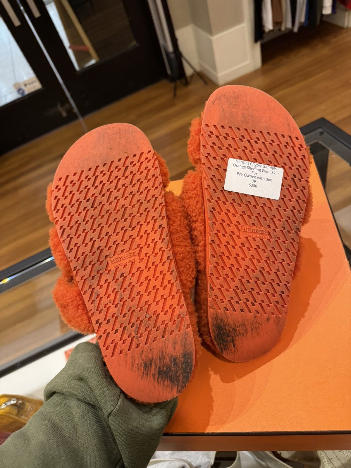 Hermes Hermes Chypre Wool Sandals - Orange Size US 9 / IT 39 - 7 Thumbnail