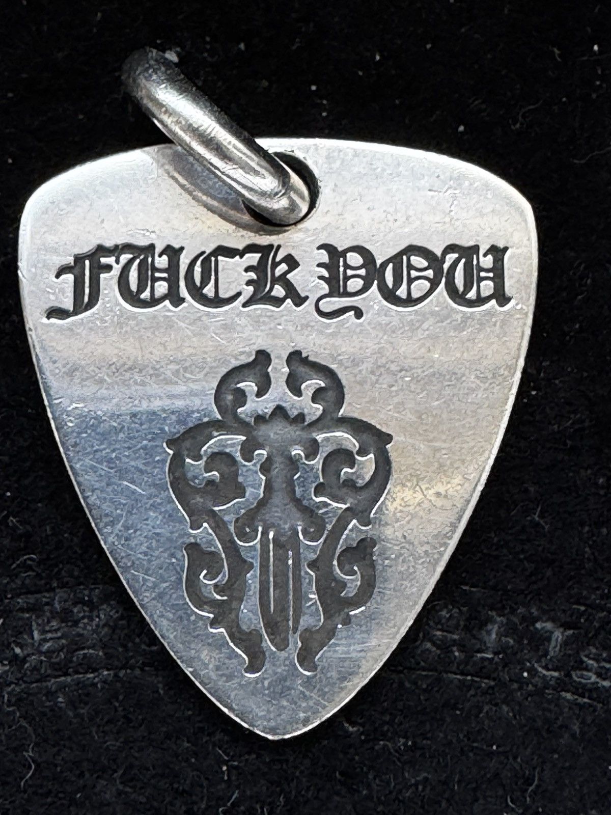Chrome Hearts Chrome, Hearts, sterling silver guitar pick pendant