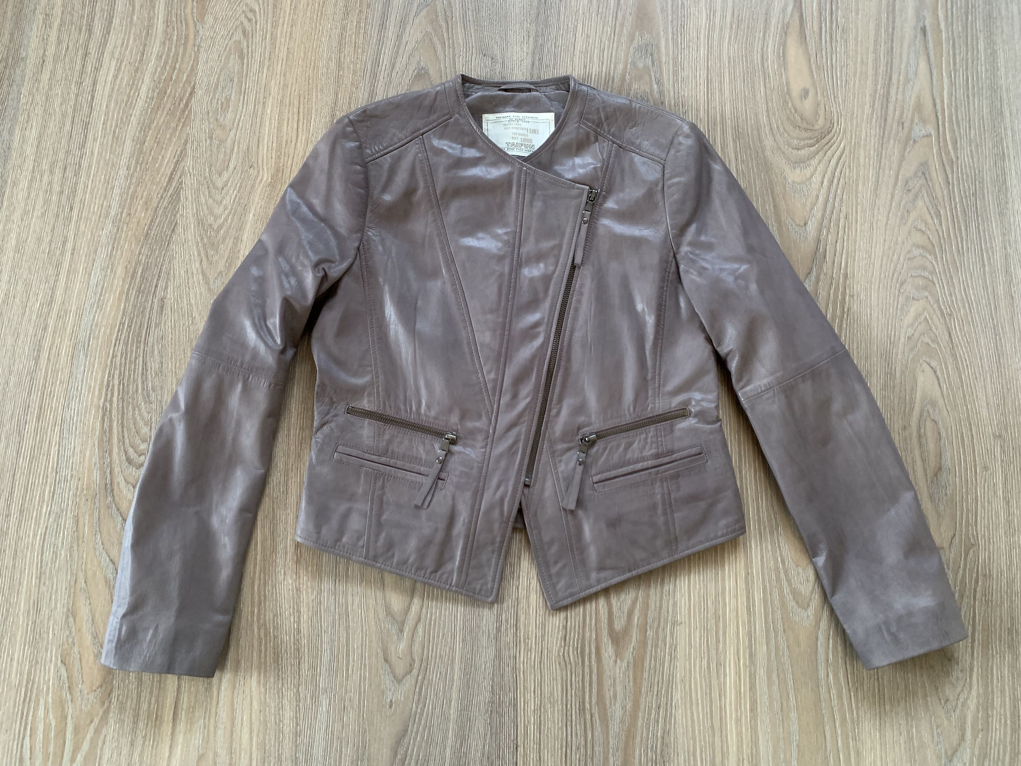Other Taifun Women's Asymmetrical Soft Leather Biker Jacket Size M / US 6-8 / IT 42-44 - 3 Thumbnail