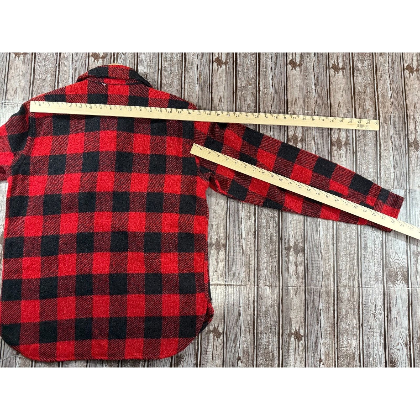 Other 5 Five Brother wool blend Plaid Flannel Shirt red black Unio Size US M / EU 48-50 / 2 - 4 Thumbnail