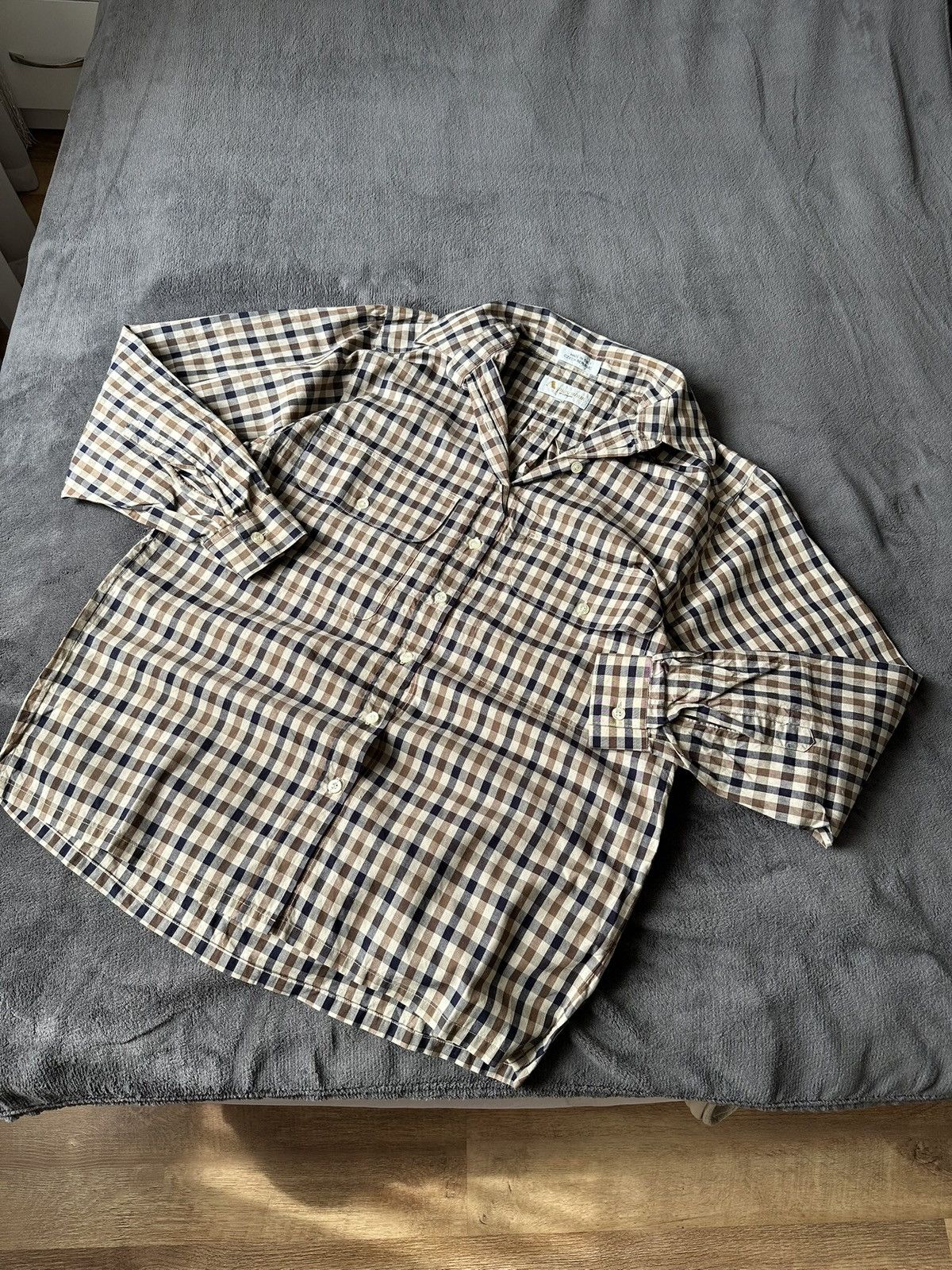 Aquascutum × Vintage Aquascutum Bottom Up Shirt NovaCheck Size M Size US M / EU 48-50 / 2 - 1 Thumbnail