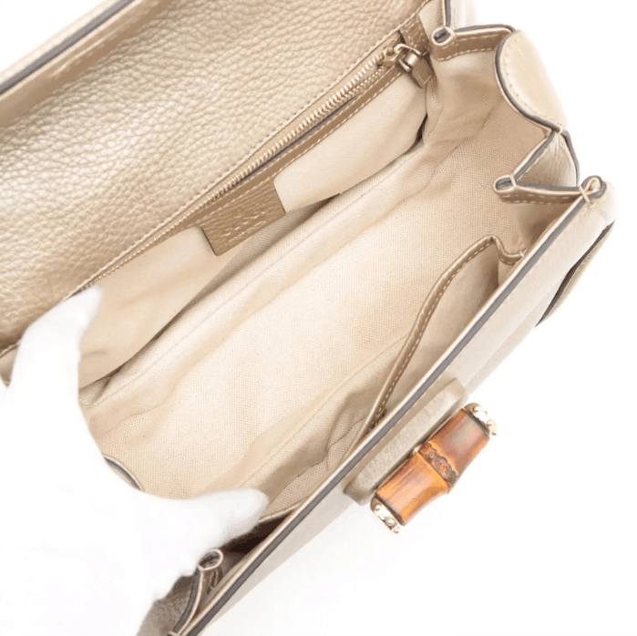 Gucci New Bamboo Leather Handbag Size ONE SIZE - 7 Thumbnail