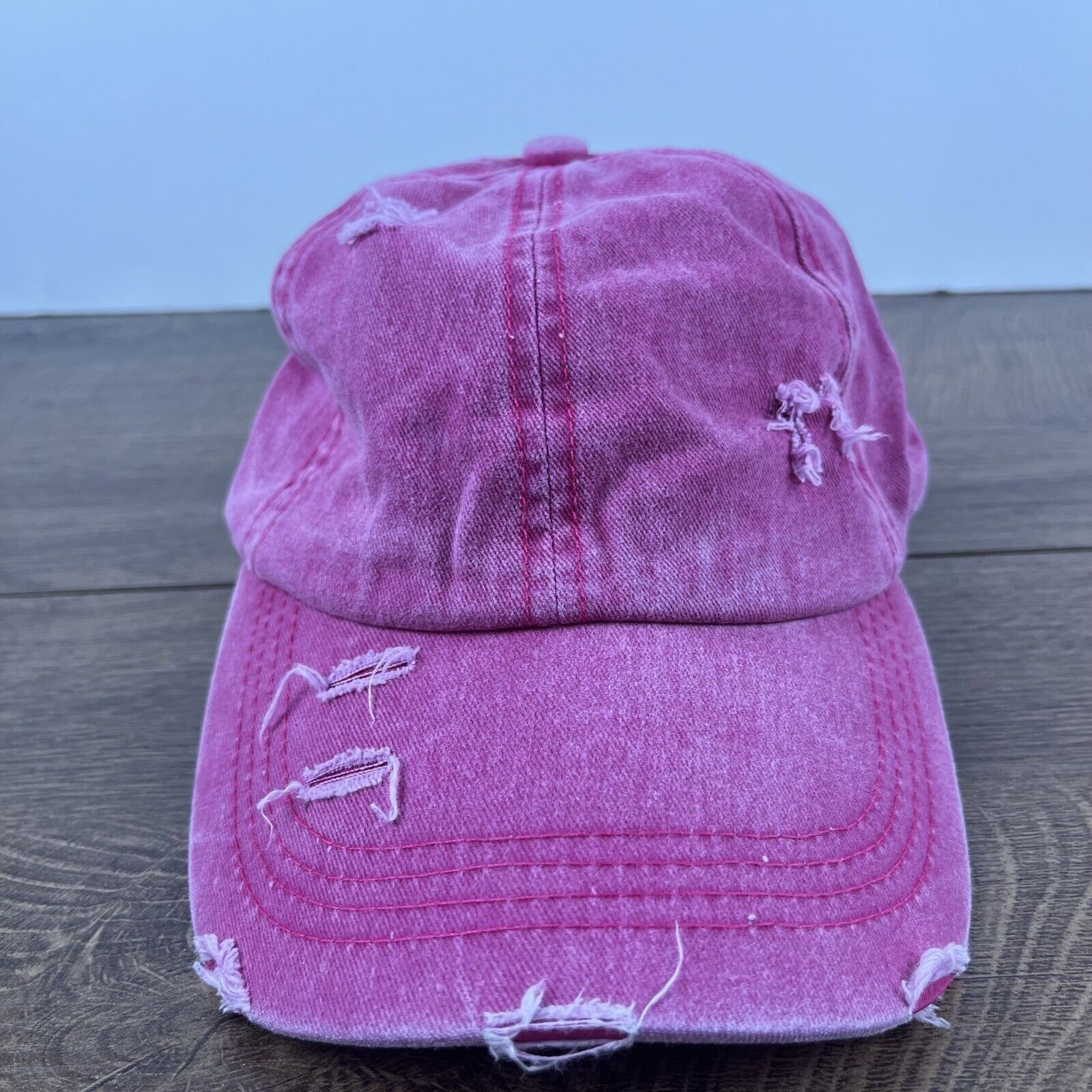 Other Distressed Pink Hat Pink Cap Adjustable Pink Adult Size Hat Size ONE SIZE - 1 Thumbnail