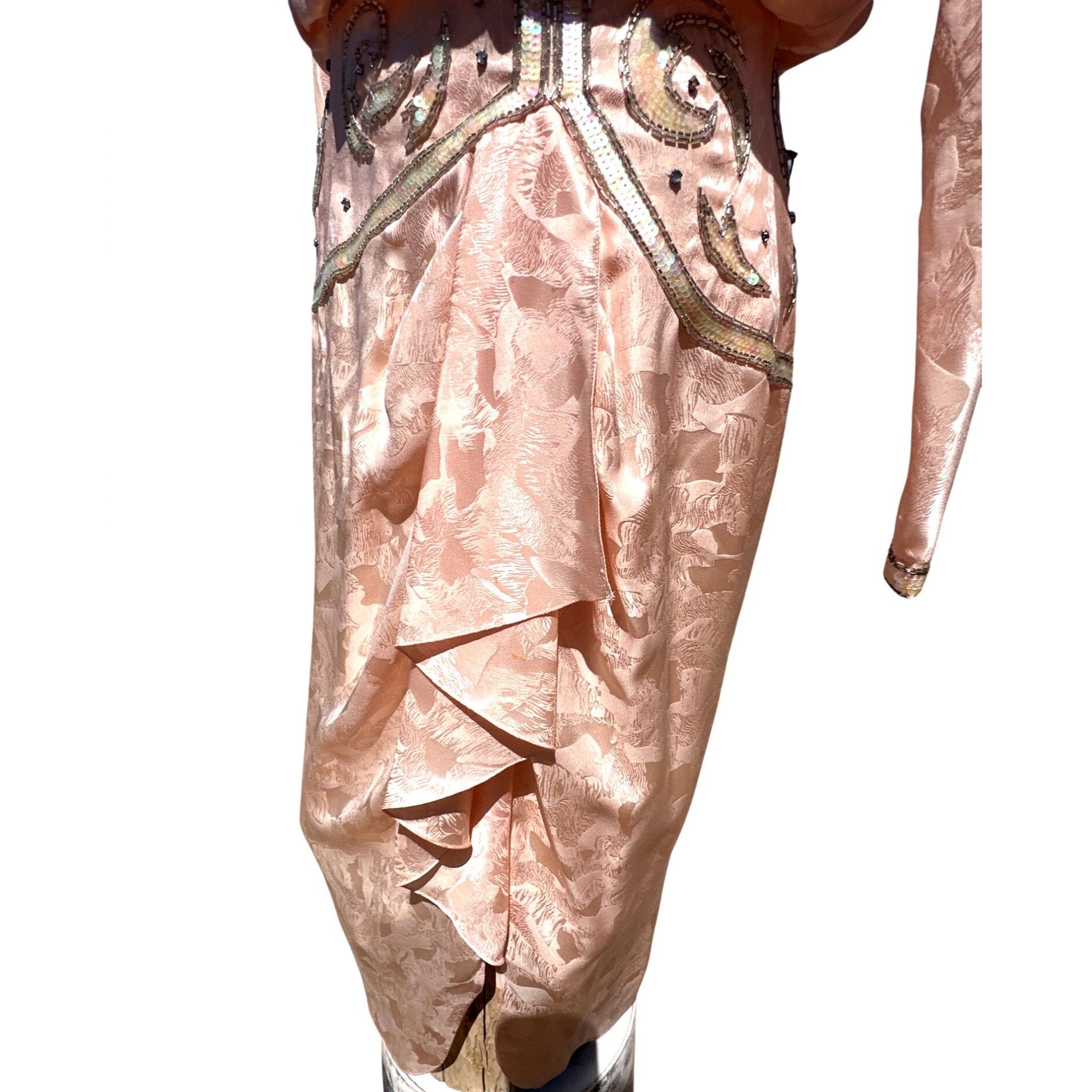 Other All Silk Vintage Dress by Spencer Jeremy 8 Pink Sequin Beade Size M / US 6-8 / IT 42-44 - 10 Thumbnail
