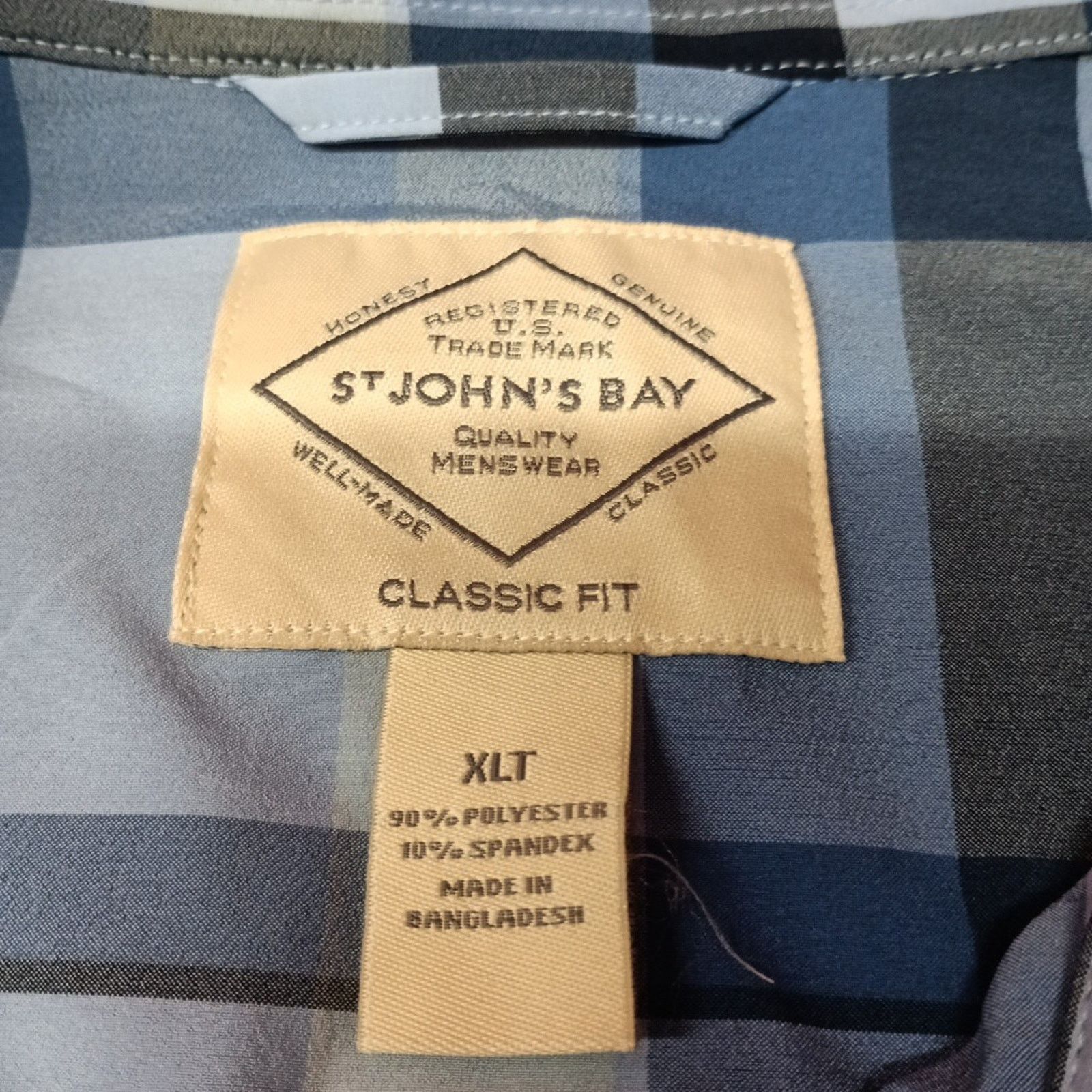 St. Johns Bay St John’s Bay Button Shirt Men's Size XLT Blue Plaid Classic Size US XL / EU 56 / 4 - 4 Thumbnail