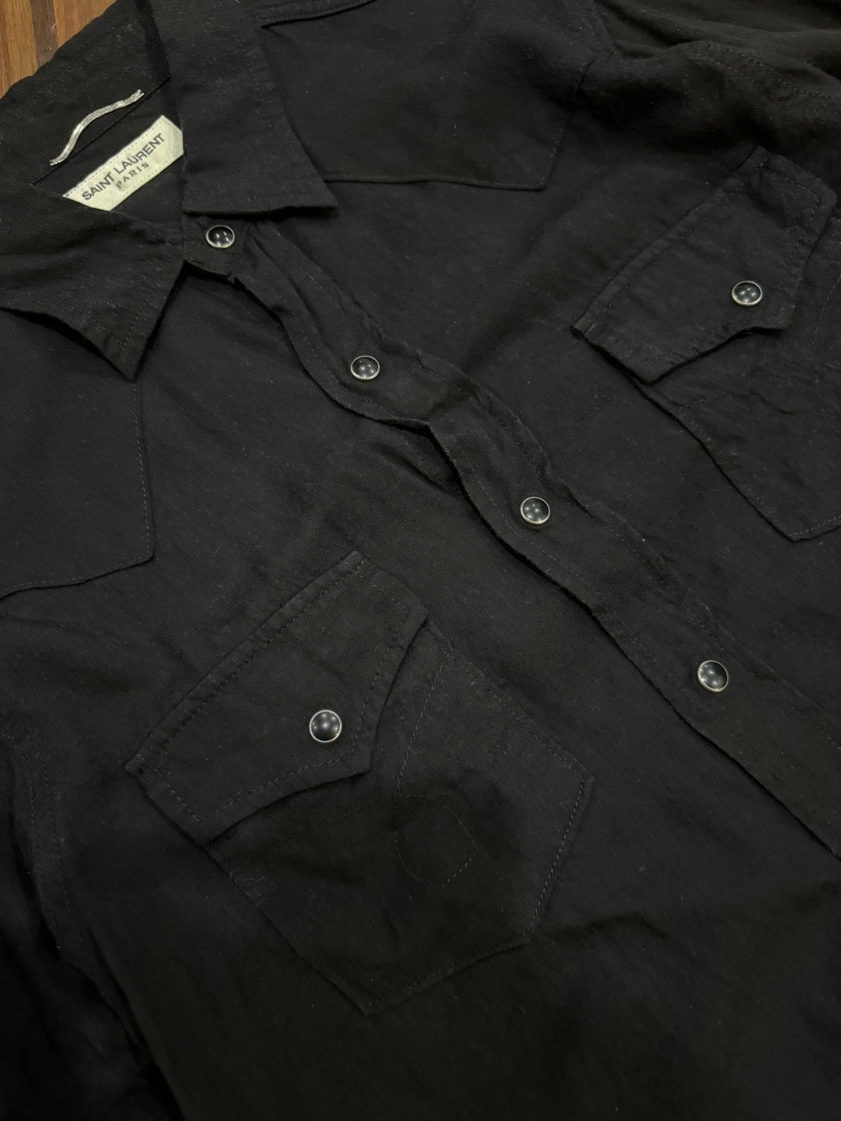 Saint Laurent Paris Saint Laurent pointed collar Western denim shirt Size US M / EU 48-50 / 2 - 4 Thumbnail
