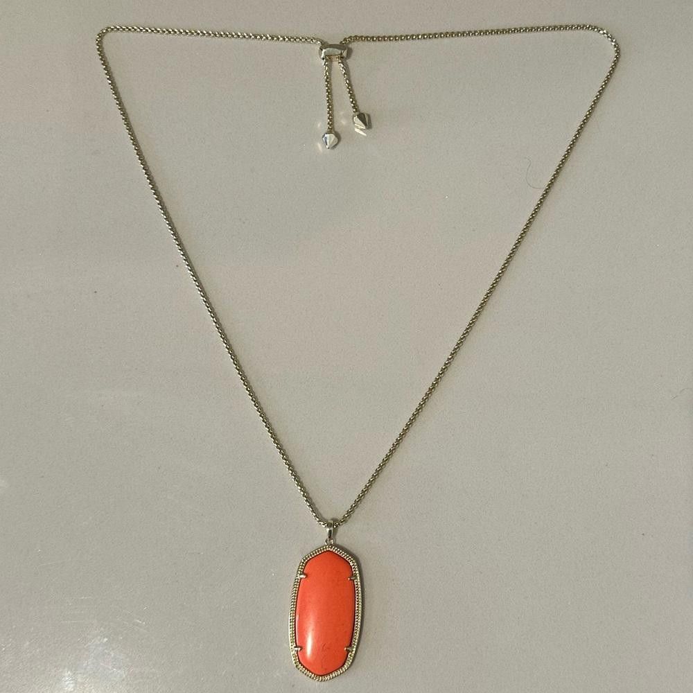 Kendra Scott Kendra Scott Reid Coral Pendant Gold Chain Long Necklace Size ONE SIZE - 2 Thumbnail