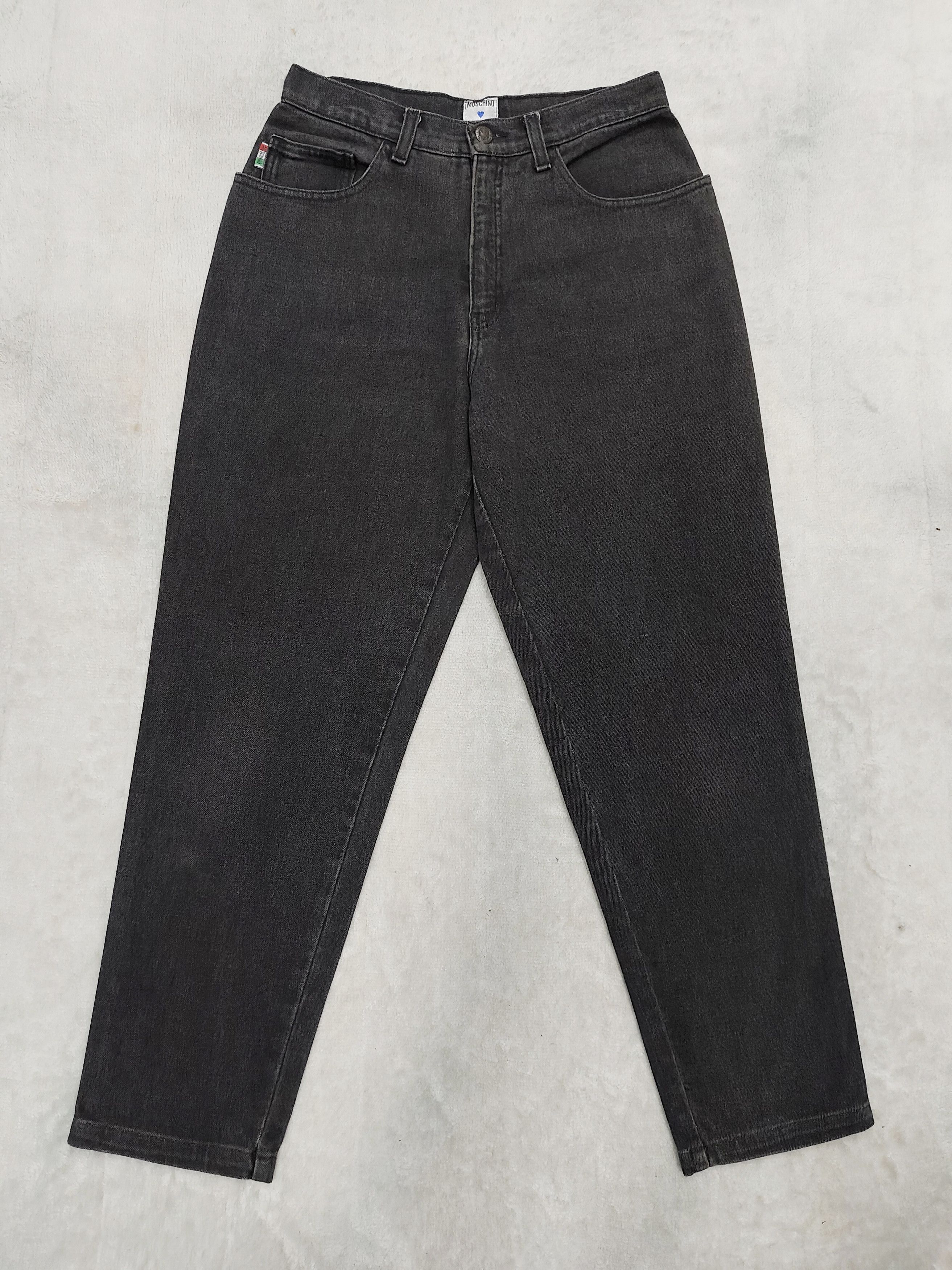 Moschino 90s Moschino- Peace Logo Y2K Archive High Waist Washed Jeans Size 29" - 4 Thumbnail