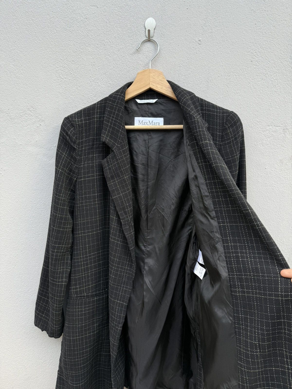 Max Mara MAX MARA Virgin Wool Tweed Long Jacket “Made in ITALY” Size XS / US 0-2 / IT 36-38 - 9 Thumbnail