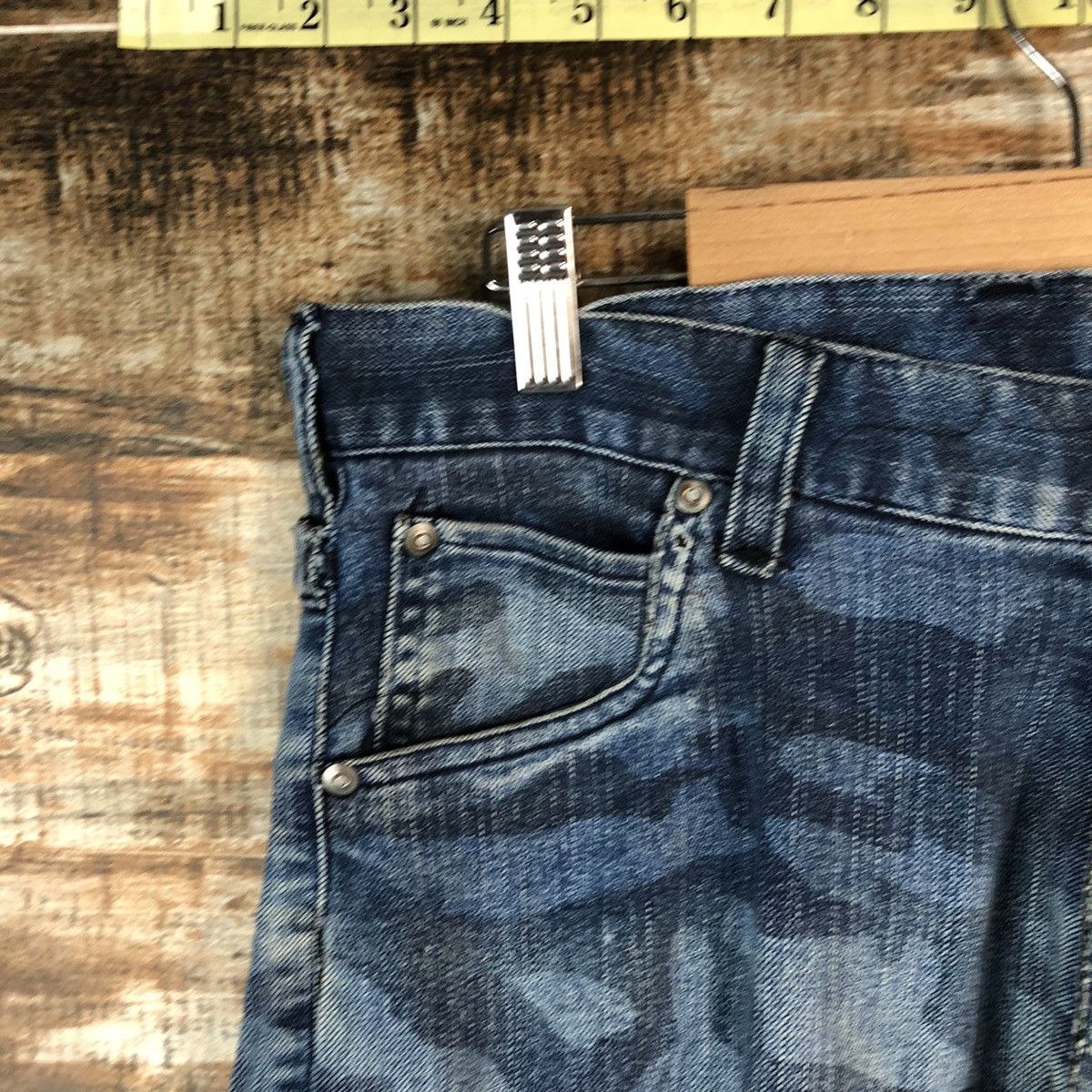 Japanese Brand Z Dragon camo Blue Distressed Denim vintage Pants #A2167 Size US 33 - 7 Thumbnail