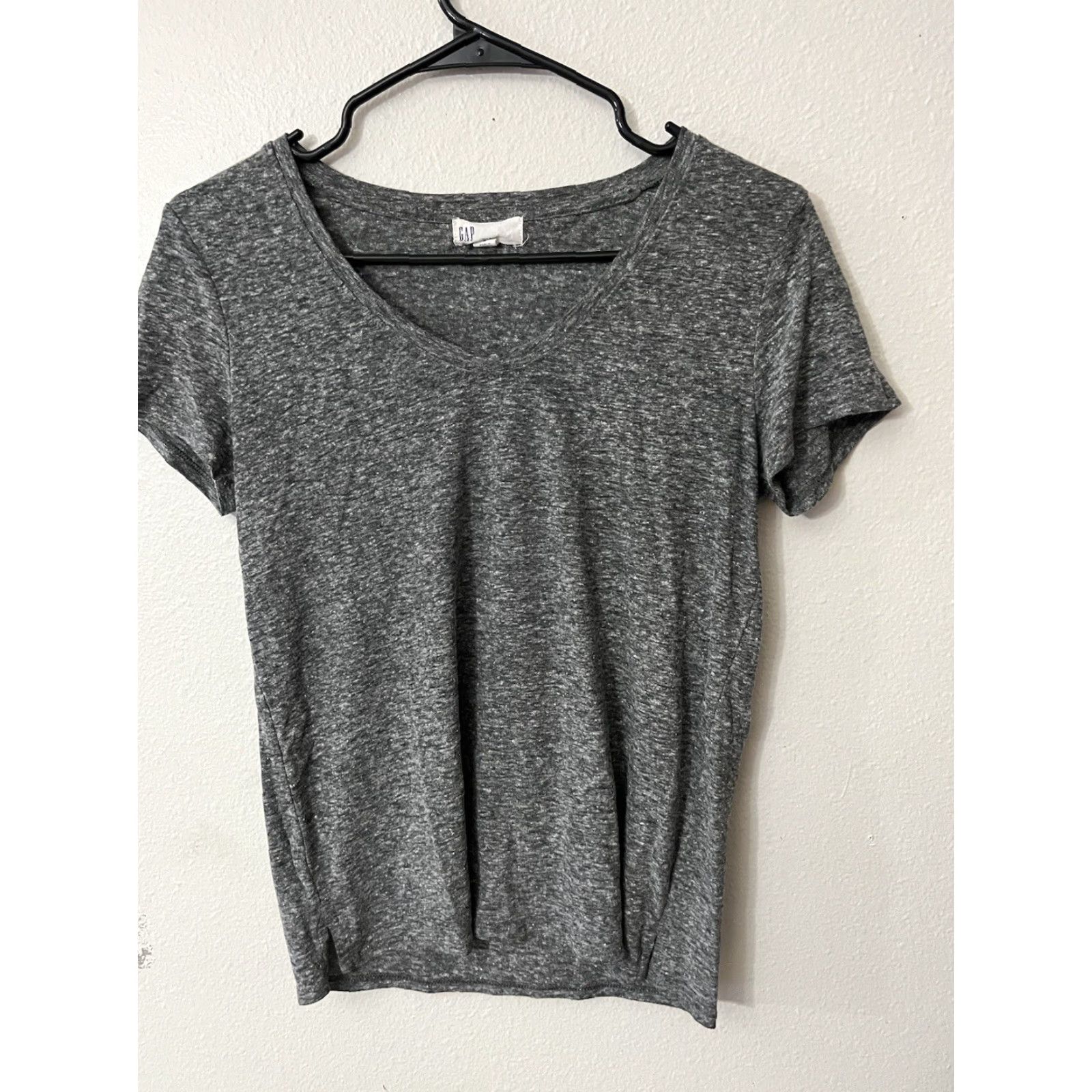 Gap GAP Gray Short Sleeve Top Stretch Knit Linen Blend Scoop Neck Small Size S / US 4 / IT 40 - 2 Thumbnail