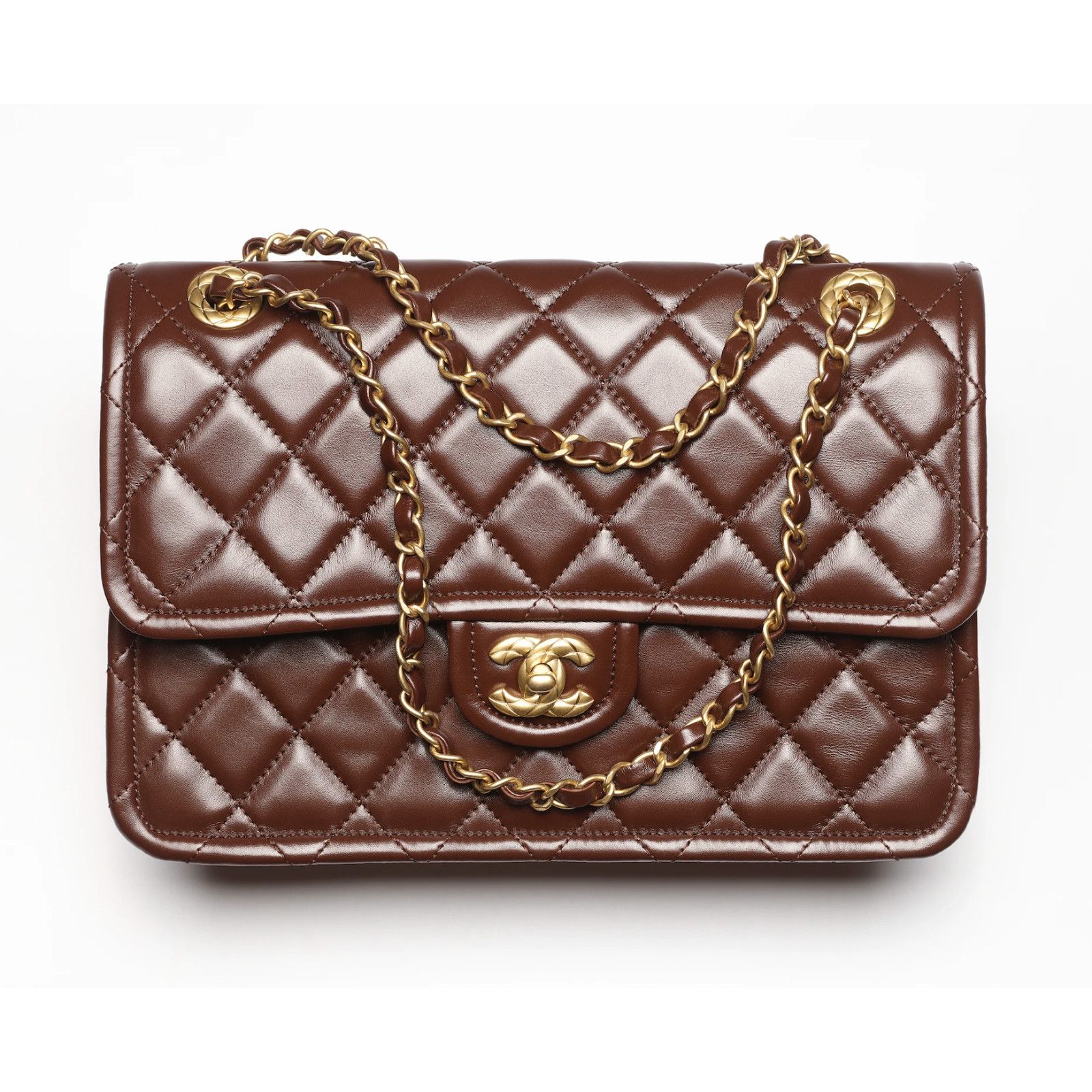 Chanel Chanel Dark Brown Large CC Gold Classic Shoulder Bag Size ONE SIZE - 1 Thumbnail