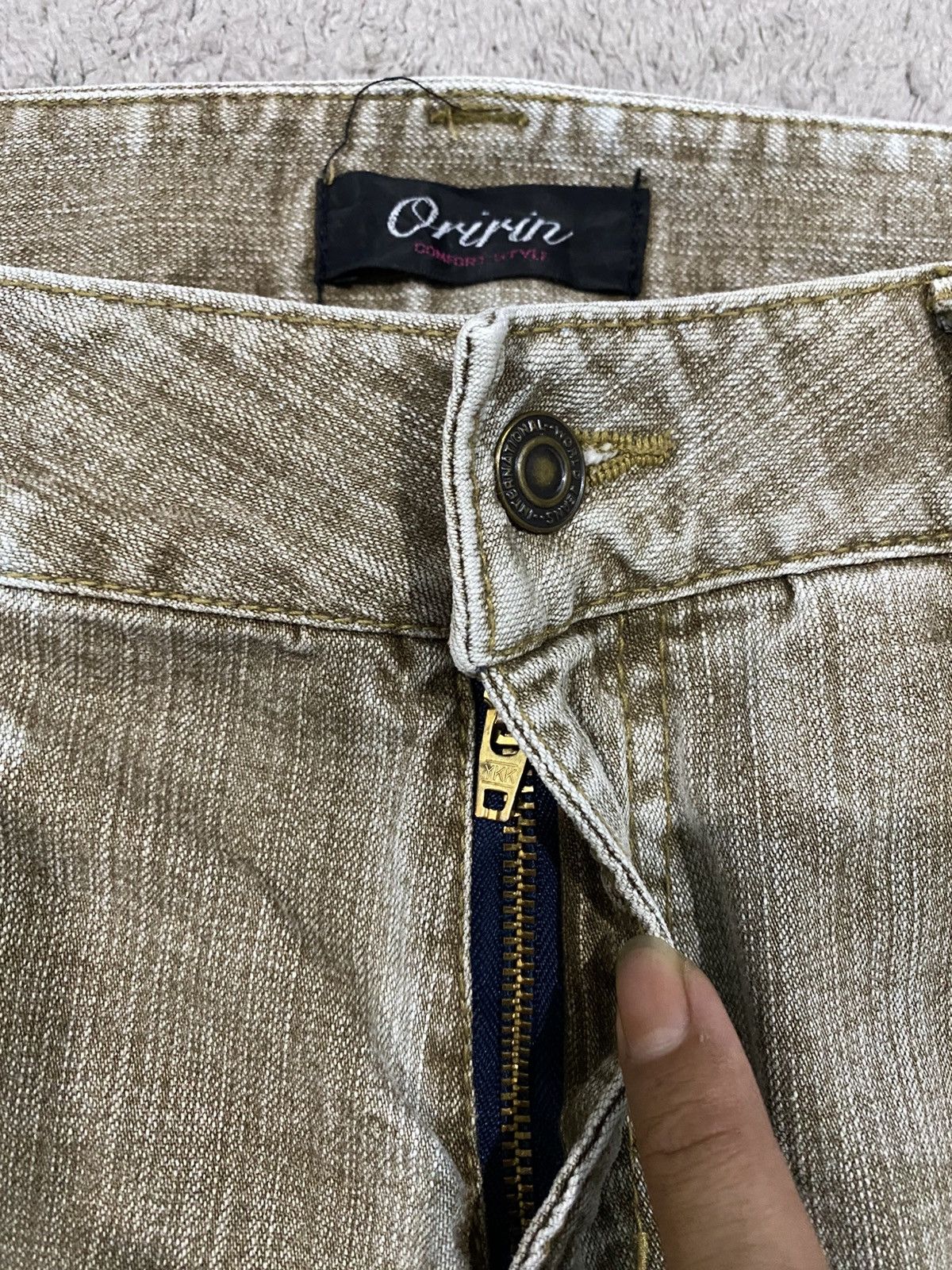 Japanese Brand Oririn Cargo Multipocket Flared Punk Style Jeans Denim Size US 31 - 5 Thumbnail