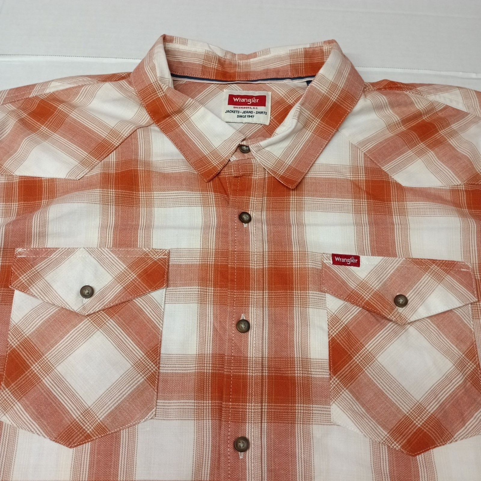 Wrangler Wrangler Cowboy Wash Shirt Men's 3XL Hazel Plaid Twill Woven Size US XXL / EU 58 / 5 - 3 Thumbnail