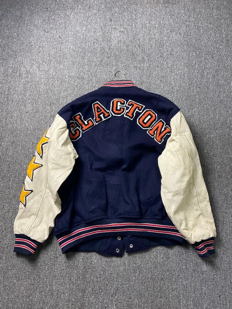 Japanese Brand Clacton Sportswear Varsity Jacket with Leather Sleeve (202) Size US M / EU 48-50 / 2 - 2 Thumbnail
