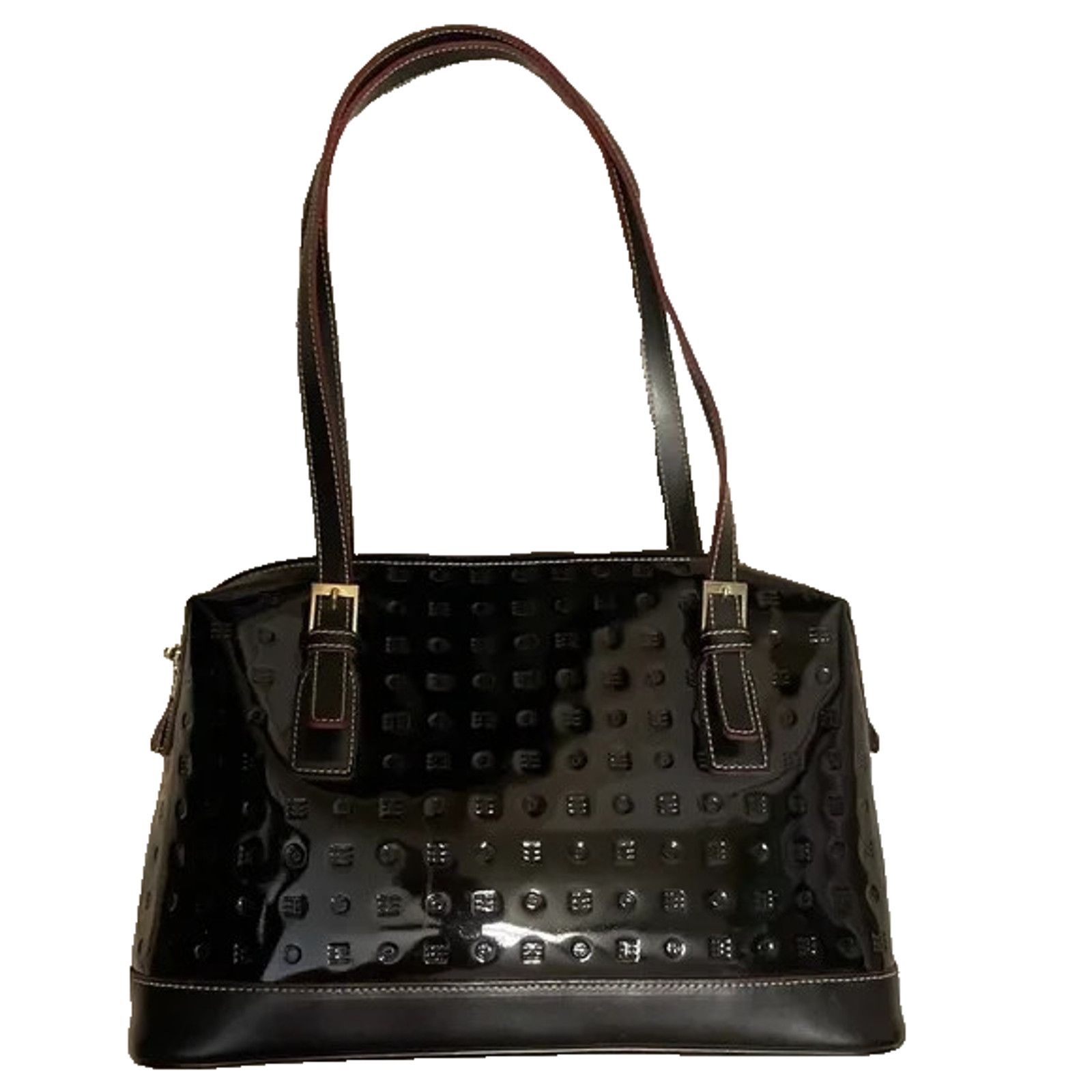 Base London Arcadia Vintage Aria Black Patent Shoulder Bag B000439 Size ONE SIZE - 1 Thumbnail