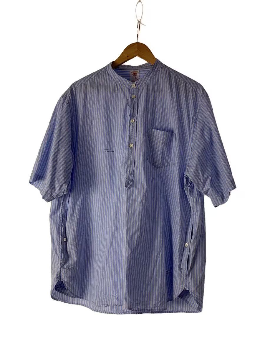 Undercover Stripe Cotton Short Sleeve Shirt Blue