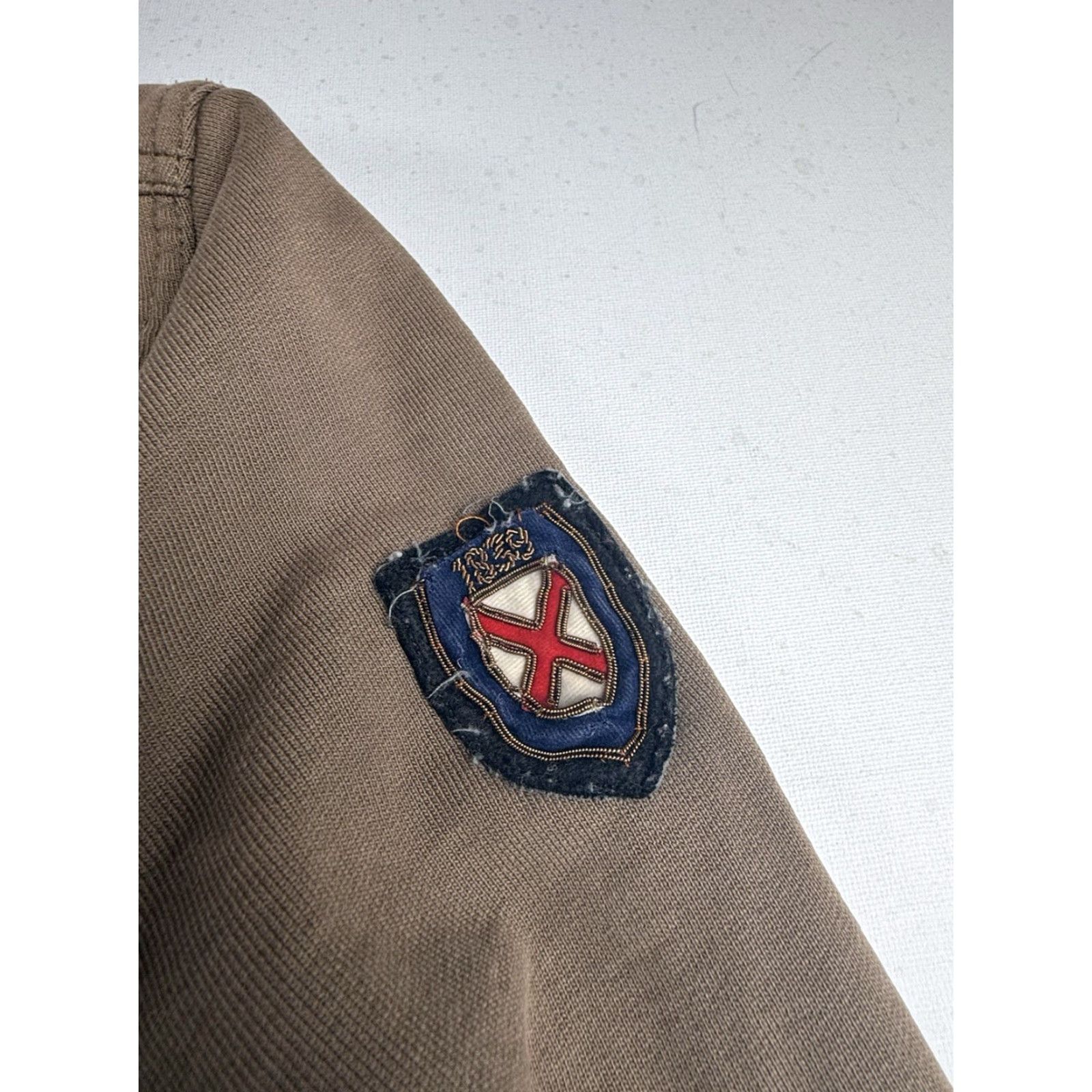 Ralph Lauren VINTAGE Ralph Lauren Rugby Jacket Women's Polo RFC Medium Brown Fleece Patch Varsity Collared Pocketed Rugby Football 1900s Style Size M / US 6-8 / IT 42-44 - 3 Thumbnail