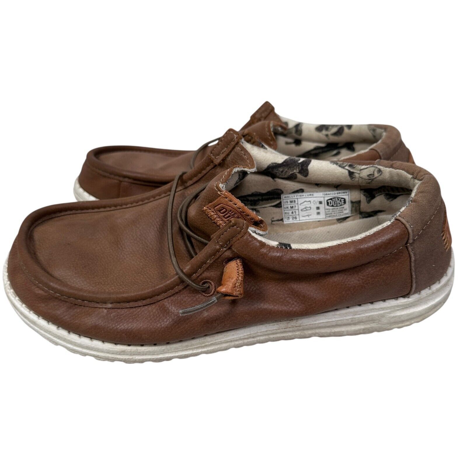 Other Hey Dude Wally Fish Lure Shoes Men’s 8 Tobacco Brown Moc Toe Size US 8 / EU 41 - 3 Thumbnail