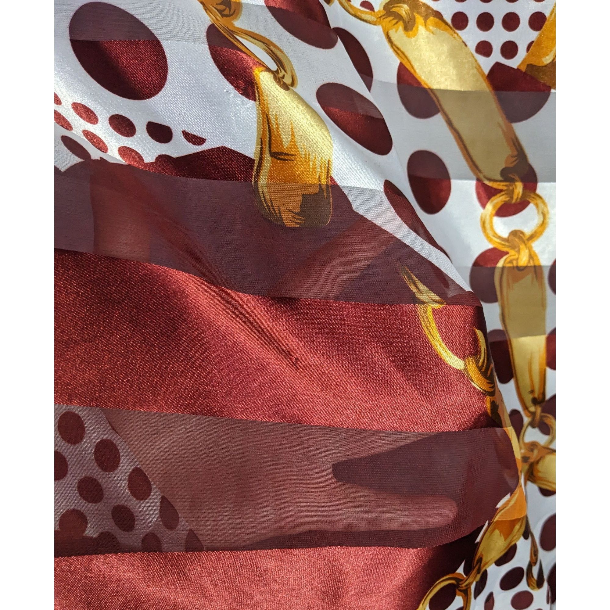 Other Preppy Polka Dot & Chain Print Sheer Scarf Size ONE SIZE - 4 Thumbnail